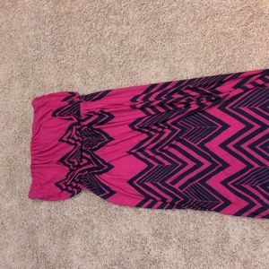 Strapless maxi dress with pockets